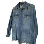 Free People Moonchild Denim Jean Jacket Shacket Oversized XS Photo 1