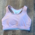 Nike Women’s Racerback Athletic Padded Sports Bra Pink and Gray Size Medium Photo 9
