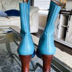 John Fluevog Boot Miracles Ascension Heeled Buttons Americana Teal Blue 9.5 GUC Photo 8