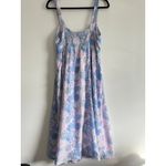 Rails Serafina Dress Azure Wallflower Blue Floral Linen Blend Midi Size M Photo 4