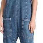 Free People High Roller Denim Jumpsuit Overalls Photo 6