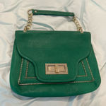 Olivia & Joy Kelly Green Faux Leather Handbag Purse Gold Hardware. Zipper Accent Photo 0