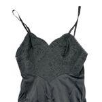 Vanity Fair Vintage  1960s Black Art Deco Lace Nylon Slip Nightgown Small Photo 2