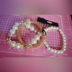 Jones New York  bracelets set 3 pc white and gold Pearl crystals Photo 5