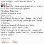 Marc by Marc Jacobs  Beautiful Bow Tie Black Blouse Photo 4