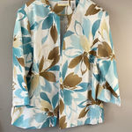 Alfred Dunner  Women's Floral Blazer - Blue and Brown Photo 0