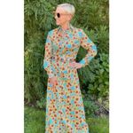 Ala von Auersperg Kathe Cotton Maxi Dress Sunflower Sz. 14 Blue Photo 1