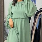 H&M Sage Green Long Sleeve Dress Photo 0