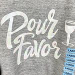 Wildfox NEW Pour Favor Wine Glass Graphic Oversized Tunic Sweatshirt Size Large Photo 4