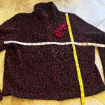 Doncaster Vintage Textured Floral Zip Front Cardigan Sweater Black Pink Large Photo 6