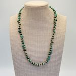 Green Malachite Chip Necklace Gold Tone Beaded Women's Jewelry Fashion Photo 0