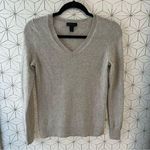 Saks 5th Avenue Saks Fifth Ave Gray V-Neck Cashmere Sweater Photo 0