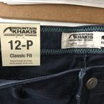 Mountain Khakis Womens Camber Khaki Pants Cotton Stretch Boot Navy Blue Size 12P Photo 2