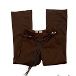 Cache Belted High Rise Cotton Flare Leg Pants Photo 3