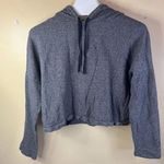 Madewell Women's Cropped Heathered Gray Hoodie Sweatshirt Size Medium Athleisure Photo 0