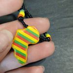 Multicolor I Love Africa Beaded Necklace Yellow Photo 6