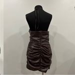 House Of CB Olivia Bitter Chocolate Vegan Leather Mini Dress XL Photo 5