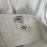 Madewell Smocked Waist Poplin Midi Skirt White A Line Cotton Pockets Large NWT Photo 8