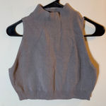 Open Edit  Mock‎ Neck Sleeveless Knit Top Crop Tank Neutral Everyday Chic Size S Photo 0