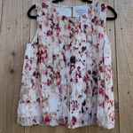 Calvin Klein  Top Womens‎ medium Multicolor Abstract Watercolor white pink… Photo 0