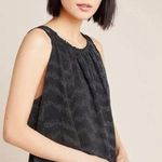 Anthropologie Black Silver Shimmer Carly Bubble Tank Top Blouse Photo 1