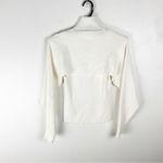 ALC Frank A.L.C. Ellie White Long Sleeves Ribbed Turtleneck Draped Sweater, Size Medium Photo 1