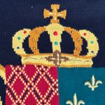 Vintage 90s Marisa Christina Black Knit Crewneck Crest Coat of Arms Sweater Blue Size M Photo 10