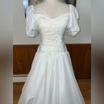Gorgeous Vintage 1970s/80s Drop Waist Wedding Gown! White Size 8 Photo 3