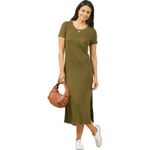 Outerknown  Neptune Tee Dress in Olive Small NWT Photo 2