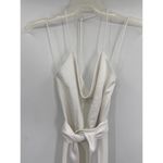 Alice + Olivia  Primrose Cowl Neck Belted Solid White Wide Leg Jumpsuit Size 14 Photo 3