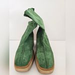 Free People Made In Spain Suede Gigi Platform Boots Emerald Edge 38.5 Photo 3