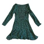 ZARA  Green Black Floral Print Dress Long Sleeve Mini Length Size XS Women's Photo 5