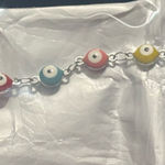 Colorful Evil Eye Bracelet stainless steel Red Photo 0