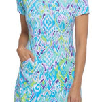 Ibkul Tillie Jade Colorful 1/4 Zip Athleisure Golf Dress LARGE Pockets Photo 0