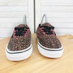 Vans Authentic Neon Paint Splatter Lace Up Sneakers Black Pink 5.5 Men 7 Women Photo 3