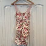 Finesse Benny White Floral‎ Mini Dress Size Small Pink Photo 2