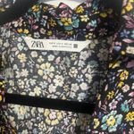 ZARA  Floral Black blouse shirt Photo 2