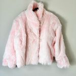 Vintage Faux Fur Pink Fuzzy Heavy Jacket Coat Size Large Photo 0