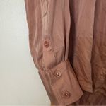 Quince  Washable Stretch Silk Notch Collar Blouse Button Front Coastal Pink Photo 4