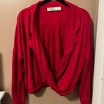 FP Beach Red Keepin It Classy Low Cut Wrap Top Size M Photo 1