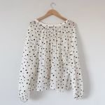 Loft Ann Taylor Flocked Cutaway White and Black Floral Blouse Size XXL Photo 4