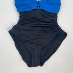 Ralph Lauren LAUREN  Swimsuit One Piece Size 4 Colorblock Plunge Glamour Swim NWT Photo 9