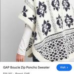 Gap Women's Cream and Navy Blue Sweater Poncho, Size M/L Photo 1