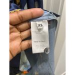 Pietro Brunelli High Ruffle Collard Printed Button Down Sz XS Blue Photo 3