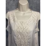 Van Heusen  Womens Ivory Lace Inset Sleeveless Tank Top M Photo 1