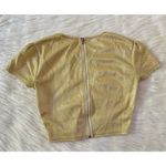 Revolve Superdown Kristin Crop Top Gold Crystal Heart Cutout Size XS Gold Wire Photo 2