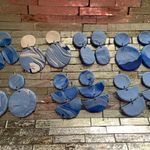•The Blues• Clay Earrings Blue Photo 1