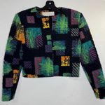 Doncaster Vintage Women’s Size 8 Artsy Quilted Long Sleeve Crop Jacket Photo 0