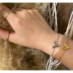 Boutique Dainty Yellow Gold Filled V-Shape Bracelet, 7-9” Photo 3