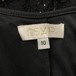 Rsvp  Sequin Lace Sheath Dress 10 Black Lined Round Neck Pullover Sheer Sleeves Photo 5